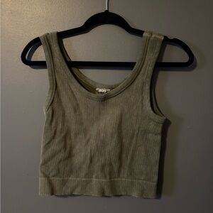 Eye Candy Sage Ribbed Tank Top